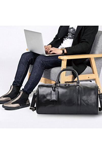 Busy Lady&Gentleman Travel bag, fitness Nomad, genuine leather, shoe compartm...