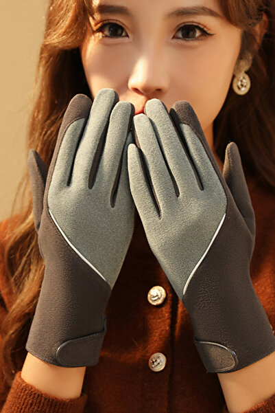 EFAYN.RO Women's gloves, elegant duo model, adjustable velcro fastening, univ...