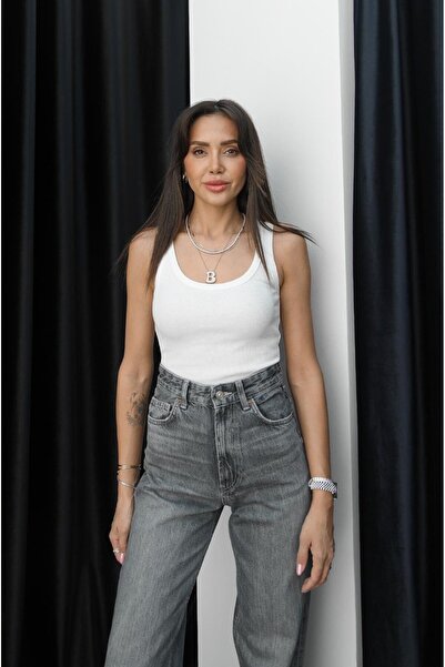 YAKAMEL Γυναικείο τιραντέ ελαστικό μπλουζάκι με χοντρές τιράντες, τύπου φανέλ...