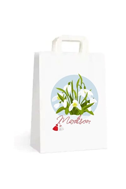 Gamma Print Martisor gift bags, set of 10 pieces, white, 18x9x25cm