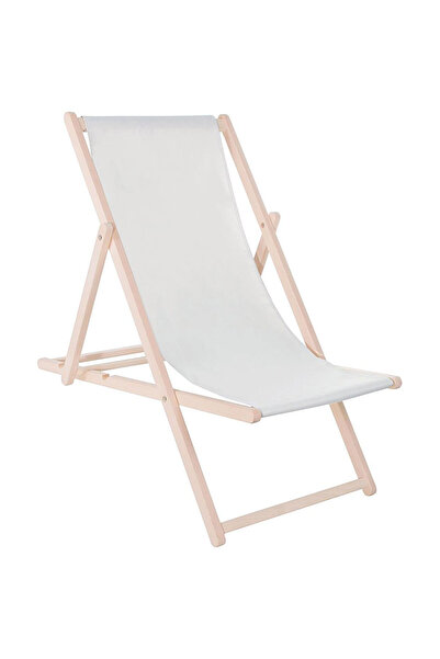 SERSIMO Folding sun lounger made of beech wood, self-assembly, 120kg, light gray