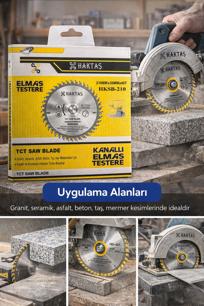 NVT YAPI İNŞAAT ELMAS UÇLU KANALLI SUNTA TESTERESİ 210X30MMX40T