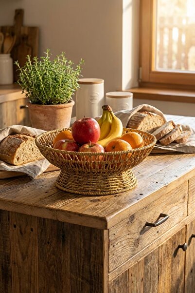 Buffer ®   وعاء تقديم من البلاستيك والخيزران مقاس 25 سم - ذو مظهر طبيعي من ال...