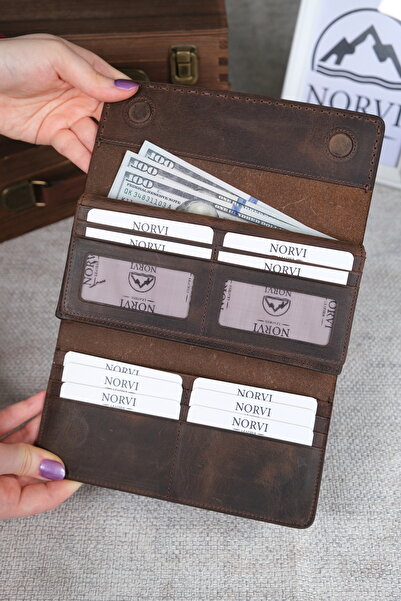 Norvi Leather Saraciye Stitched Genuine Leather Wallet with Phone Compartment...