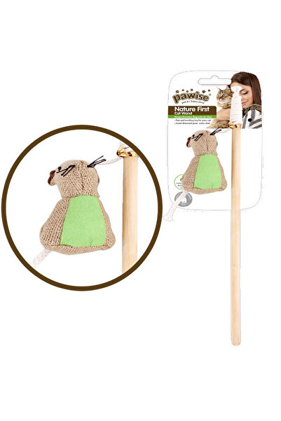 Pawise Yezlla Nature First Cat Fishing Rod with Mouse (163712) 35.5 cm