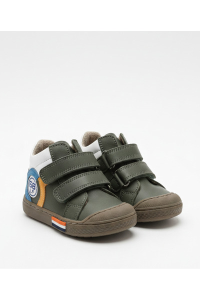 Papuçcum Cizme sport ortopedice din piele impermeabilă kaki pentru băieți