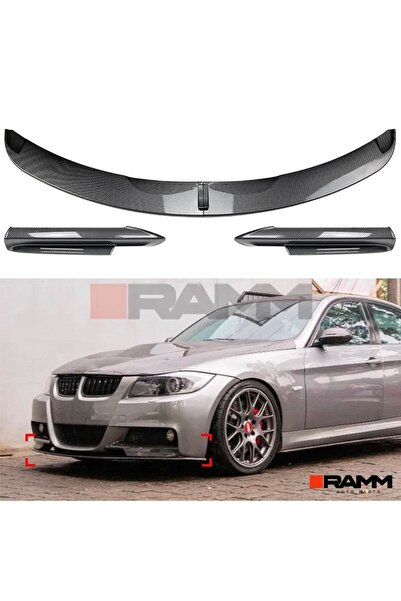 RAMM BMW E90 M-Tech Ön Tampon Lipi + Flap Seti - Parlak Karbon