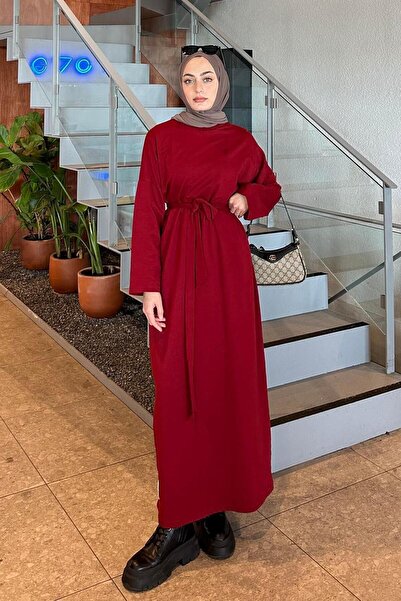 lamelif Skirt-Embellished Belted Dress Red