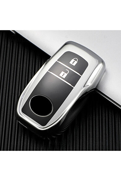 Alazpay غطاء مفتاح من مادة TPU اللامعة متوافق مع تويوتا كورولا كروس ياريس كرو...