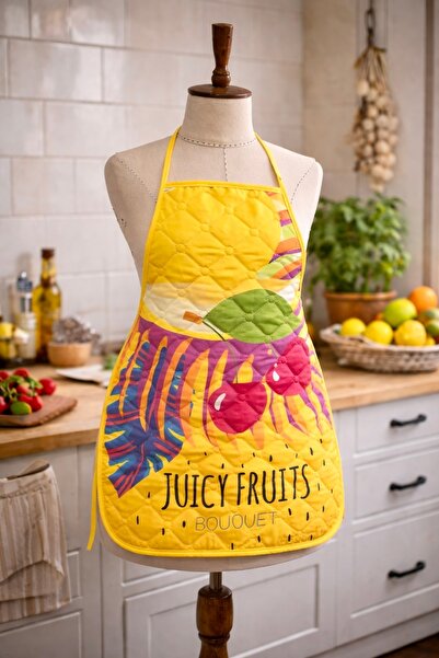 Limon Soft Kapitoneli Sıvı Geçirmez Leke Tutmaz Mutfak Önlüğü Dijital Baskılı...