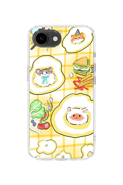 lelia غطاء هاتف شفاف مطبوع متوافق مع آيفون 16e |   مجموعة: سناك تون ديلايت