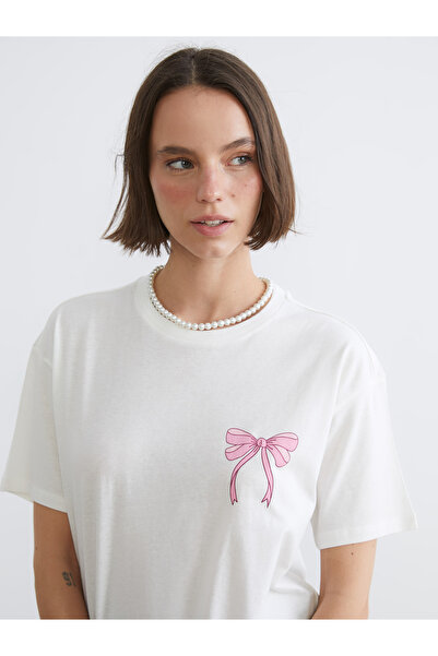 LC Waikiki Crew Neck Tee with Bow Print