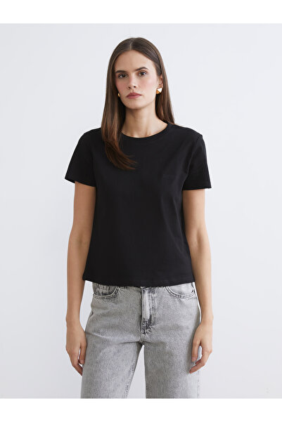 LC Waikiki طاقم الرقبة تي شيرت المرأة