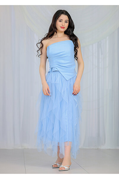 Opera Fashion Elegant set in crepe fabric with a skirt decorated with Ceylon ...