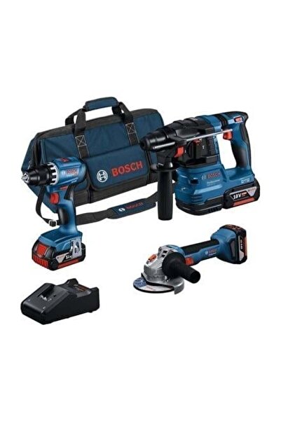 Bosch PROFESSİONAL GSR 18V-45 + GWS 18V-8 + GBH 18V-22 3X18V 4.0AH AKÜLÜ KOMB...
