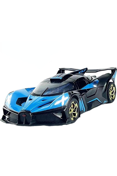 OEM Bugatti Bolide Diecast Car 1:32, Hypercar with Pullback, Upward Opening D...