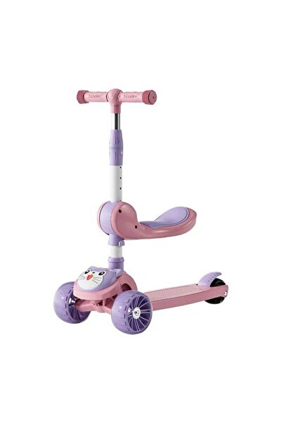 OEM Trotineta cu sezut pentru copii 2 in 1, roti luminoase, ghidon reglabil, ...