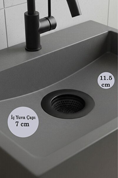 Tiesa Home Stainless Steel Black Large Size Kitchen Sink Strainer Drainer 11.5cm