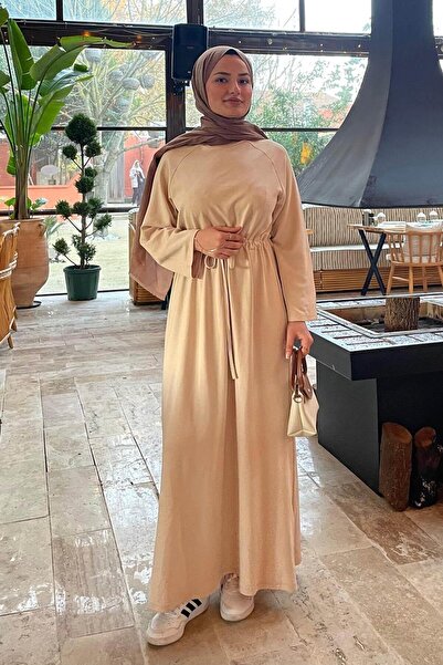 lamelif Waist Tunnel Detailed Dress Beige