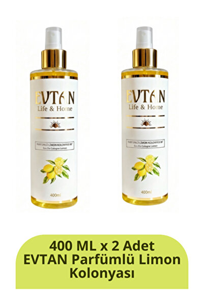 EVTAN Life & Home Parfümlü Limon Kolonyası 80° 400 ML Eau De Cologne Lemon 2 Li Set