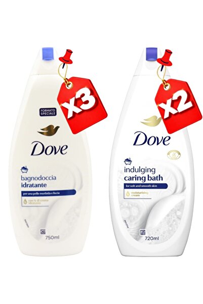 Dove GEL DE DUȘ 750ML Hidratant X3 + 720ML BAIE DE DUȘ RĂSFĂȚITOARE X2