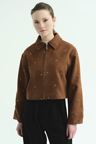 Hooopstore Premium Short Suede Light Brown Jacket