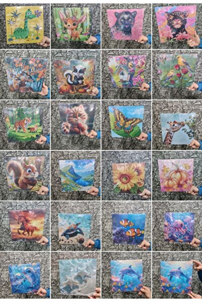 senacacollection Tuval Elmas Dizme Seti 30x30 cm 1 ADET