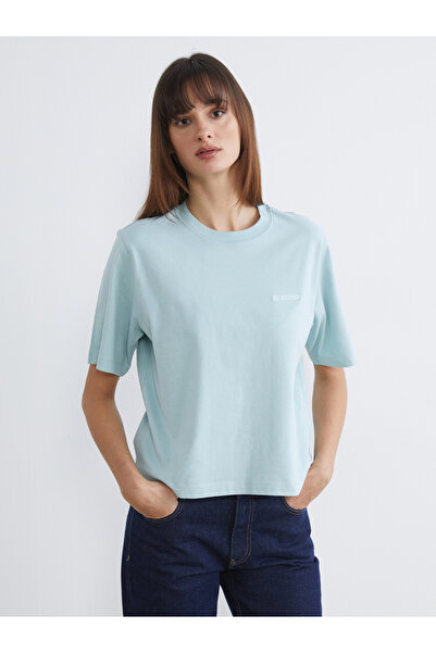 LC Waikiki طاقم الرقبة تي شيرت المرأة