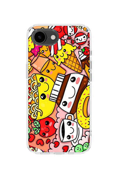 lelia غطاء هاتف شفاف مطبوع متوافق مع آيفون 16e |   مجموعة: سناك تون ديلايت