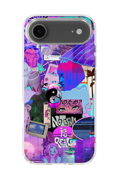 lelia غطاء هاتف شفاف مطبوع متوافق مع آيفون 17 إير |   المجموعة: نيون دريم ديس...