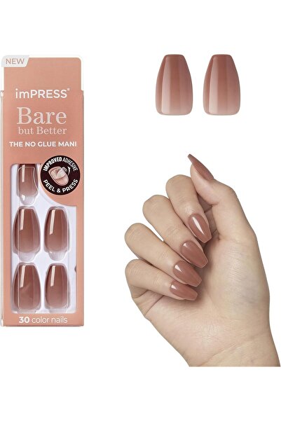 Impress No Glue Mani Press-On Nails, 'Flare', Medium Neutral, 30 Count