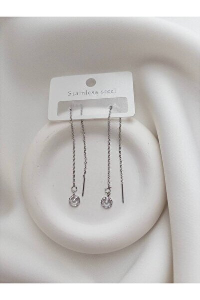 Minne Jewelry-Accessory Chain Dangle Earrings - Beaded Dangle Earrings - Stee...