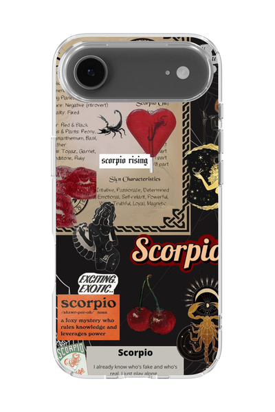 lelia غطاء هاتف شفاف مطبوع متوافق مع آيفون 17 إير |   مجموعة: زودياك ميوس سيل...