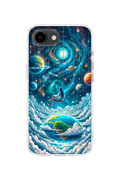 lelia غطاء هاتف شفاف مطبوع متوافق مع آيفون 16e |   مجموعة كوزميك وِسبر سكاي سيت