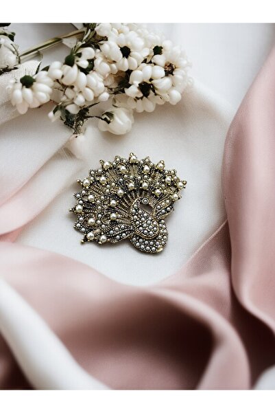 FAYRA ACCESSORIES Tavuskuşu Figürlü İğne Yaka Broş