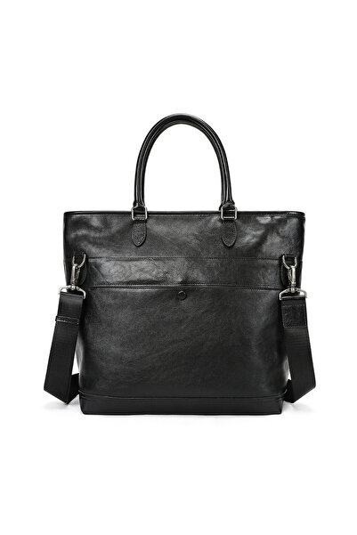 Busy Lady&Gentleman Women's genuine leather bag, 15inch laptop, Criss, black