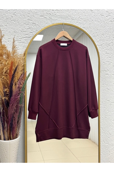 BENAHOLL تونيك دورونا مزين بخطوط جانبية وأزرار على الجانبين - ZN4878 بلون الب...