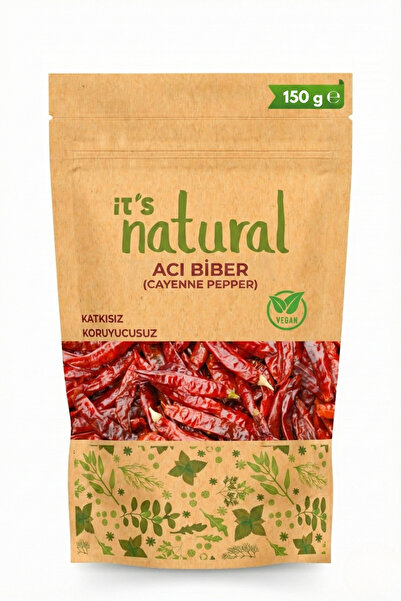 it's Natural Acı Biber 150 G Cayenne Biberi Atom Acı Kurutulmuş Biber