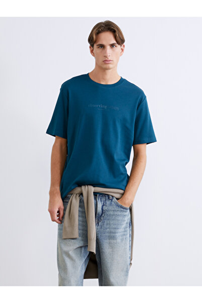 LC Waikiki Ανδρικό T-shirt με στρογγυλή λαιμόκοψη και στάμπα