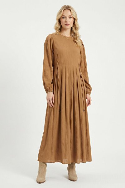 Rays 4470A Side Tie Long Dress Biscuit