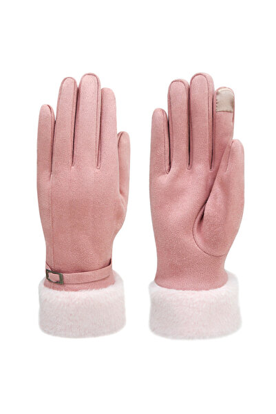 EFAYN.RO Women's gloves, fluffy cuff, accessorized with chic detail, universa...