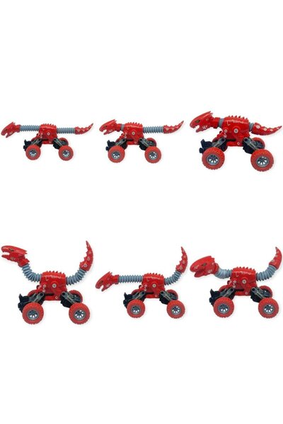 Ethab Ticaret سيارات الديناصورات المتطاولة 18 سم - أحمر