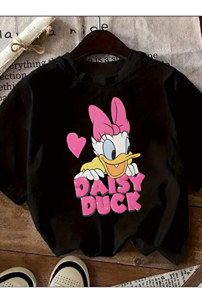 ELAN WEAR DUCK Štampano Oversize kroj Ženska/Muška Unisex Bela Majica Pamuk P...