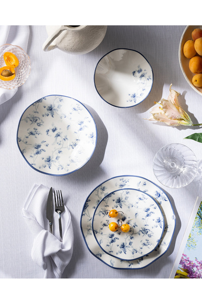 Madame Coco Marisa 6 Kişilik 24 Parça Yemek Takımı - Mavi