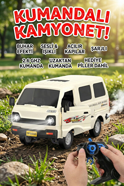 craftivio Uzaktan Kumandalı Buhar Atan Minibüs - Işıklı Sesli Kapıları Açılan...