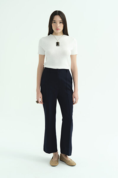 Hooopstore Flare Navy Blue Trousers