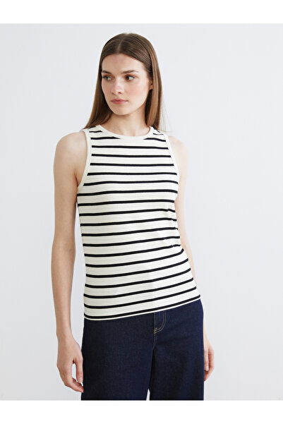 LC Waikiki Striped tank top with a crew neck.