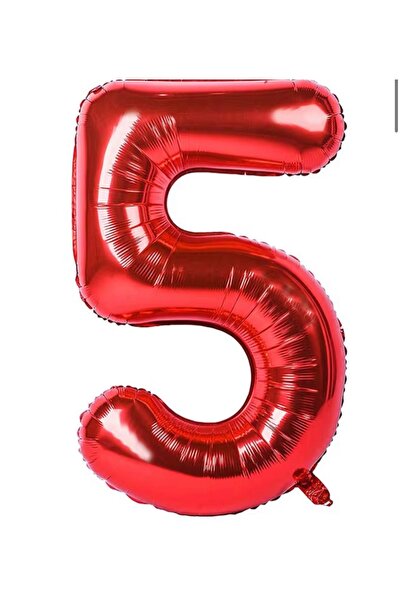 Çemrek Süs Parti 40 Inch Red Number Foil Balloon 100 cm