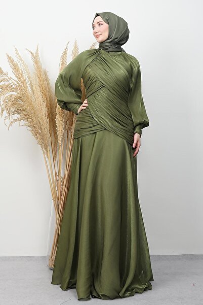 GİYZAMİLA Aya Yoryo Evening Dress Khaki