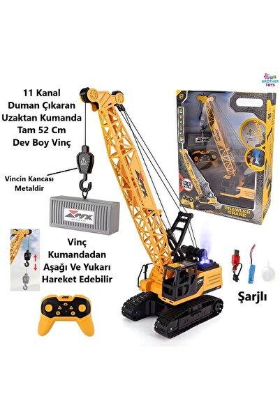 Brother Toys 11 Kanal Dev Boy 52 Cm. Uzaktan Kumandalı Vinç Kancası Metal Ses...